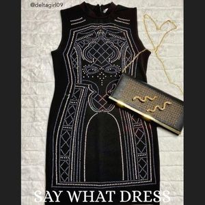 Sexy Rhinestone Bodycon Dress Size Large!